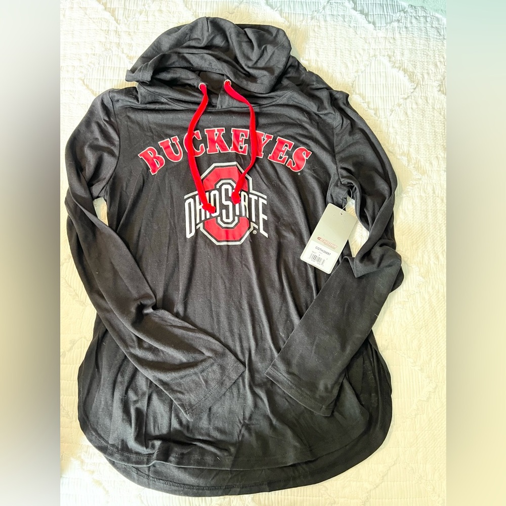 Buckeyes hooded long sleeve tshirt NWT